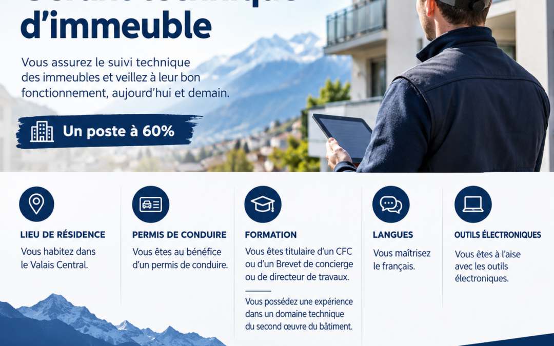 Gérant/te technique d&rsquo;immeubles (40% – 60%)